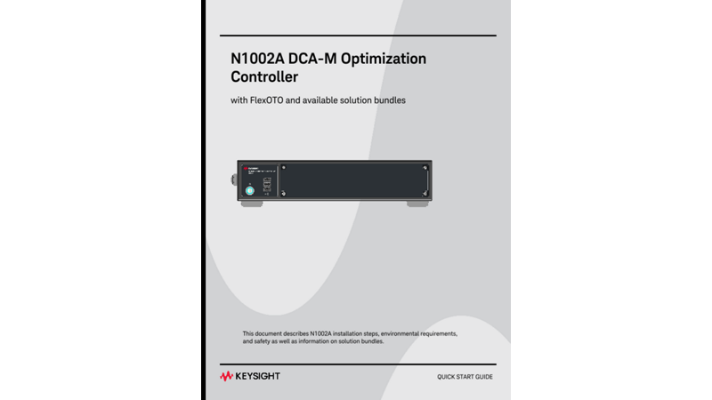 N1002A DCA-M Optimization Controller Quick Start Guide